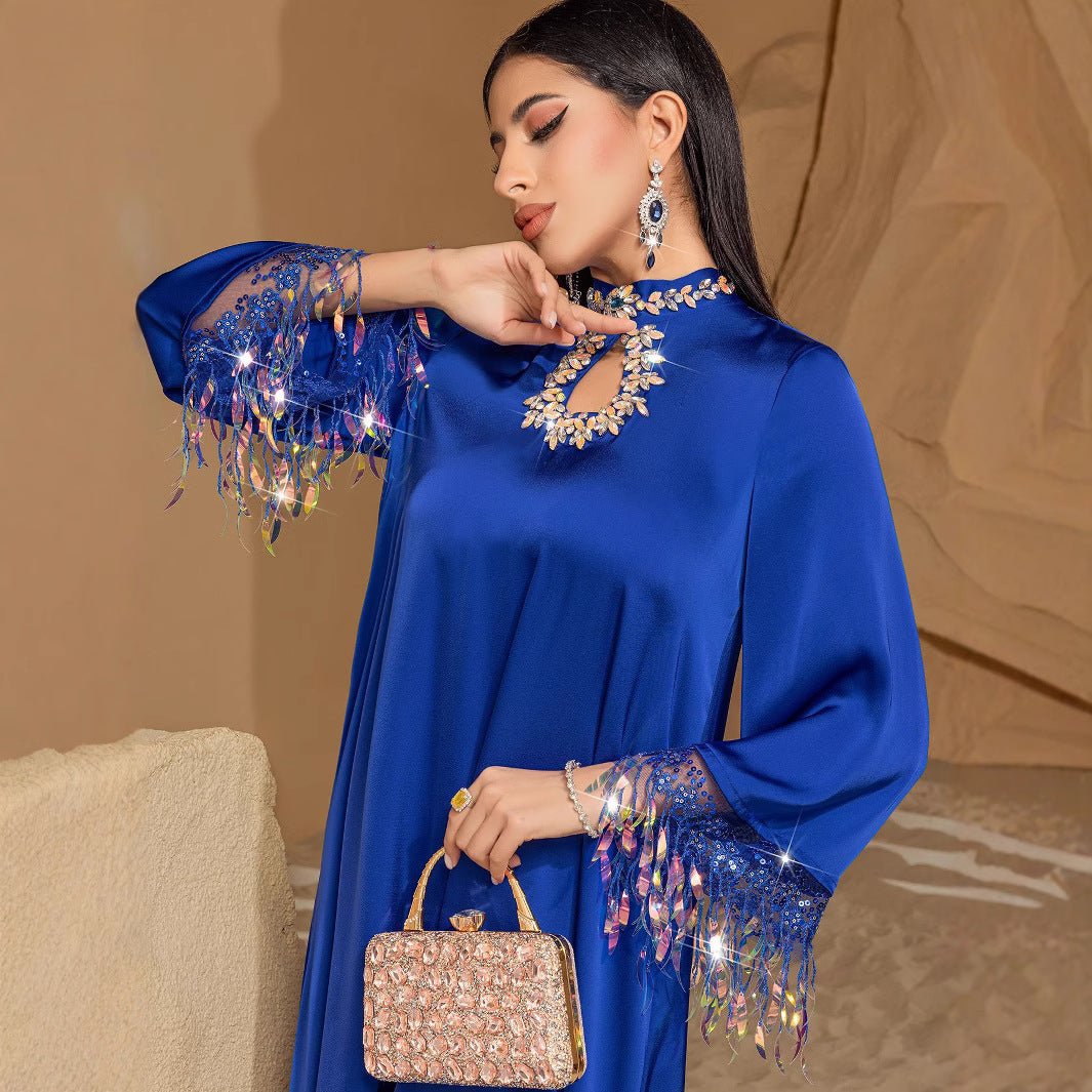blue poplin dress Kiana Poplin Maxi Dress