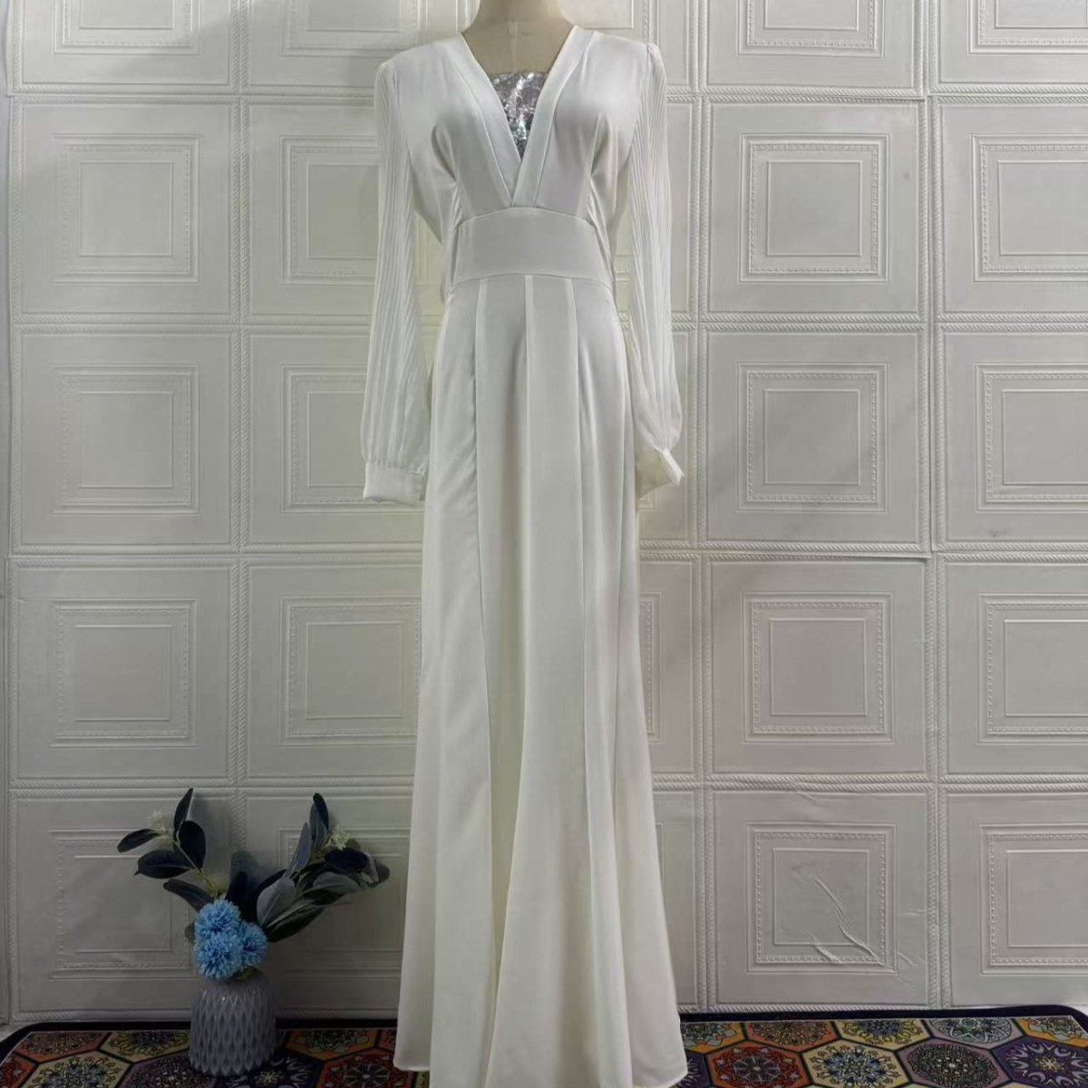 Elegant Empire Waist Formal Dress(MS340) - Mariam's Collection