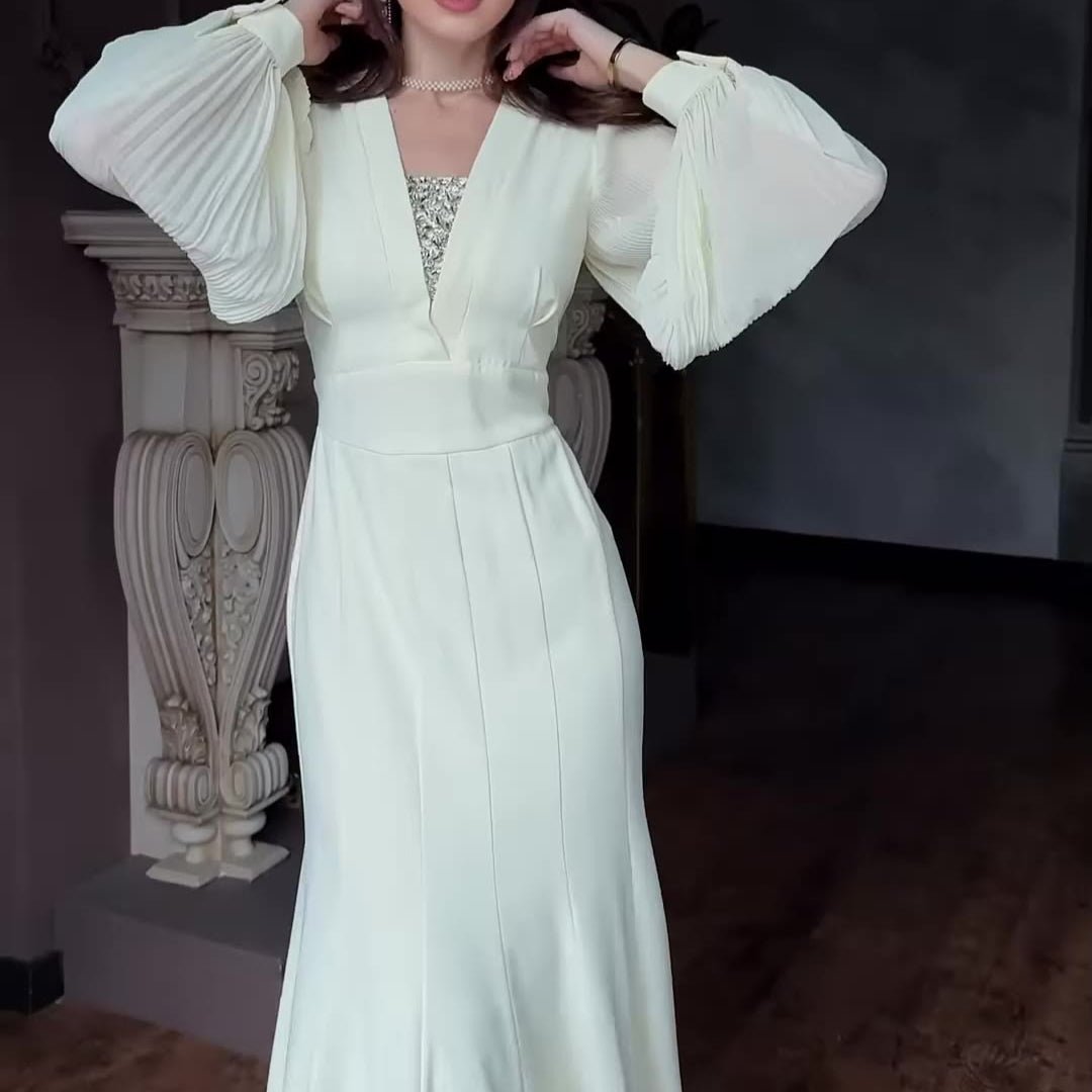 Elegant Empire Waist Formal Dress(MS340) - Mariam's Collection