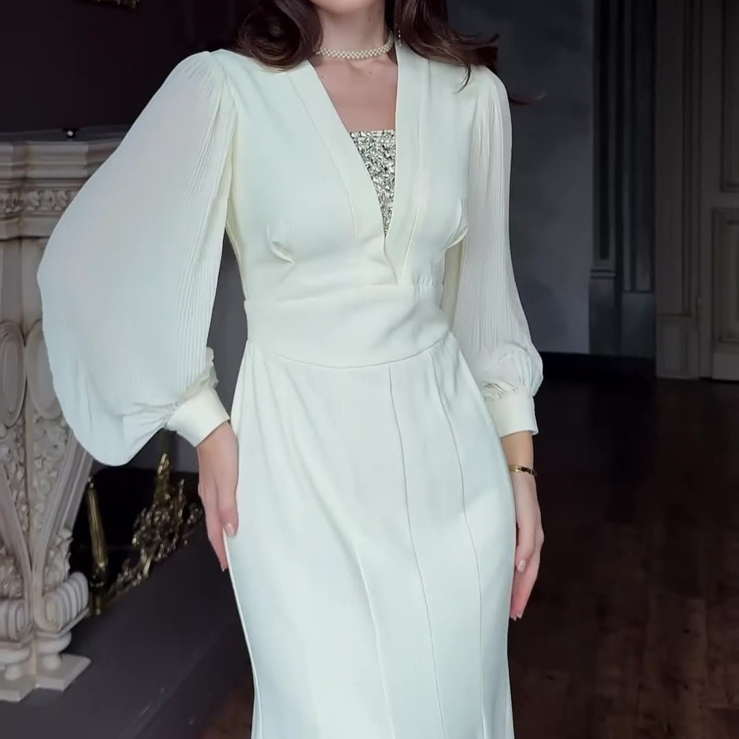 Elegant Empire Waist Formal Dress(MS340) - Mariam's Collection