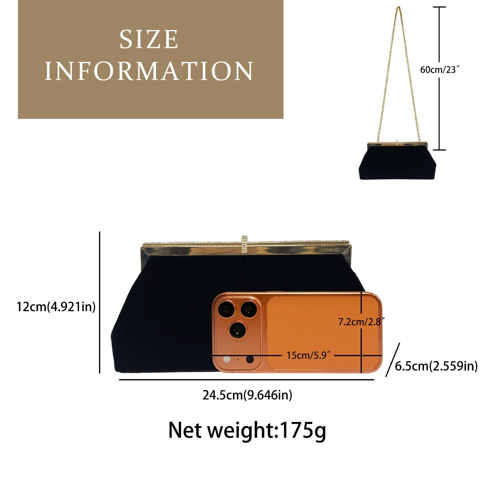 Elegant Evening Clutch & Crossbody Bag(MAC448) - Mariam's Collection