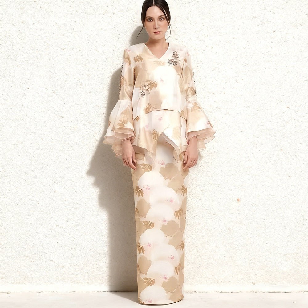 Elegant Layered Ruffle Outfit(MS266) - Mariam's Collection