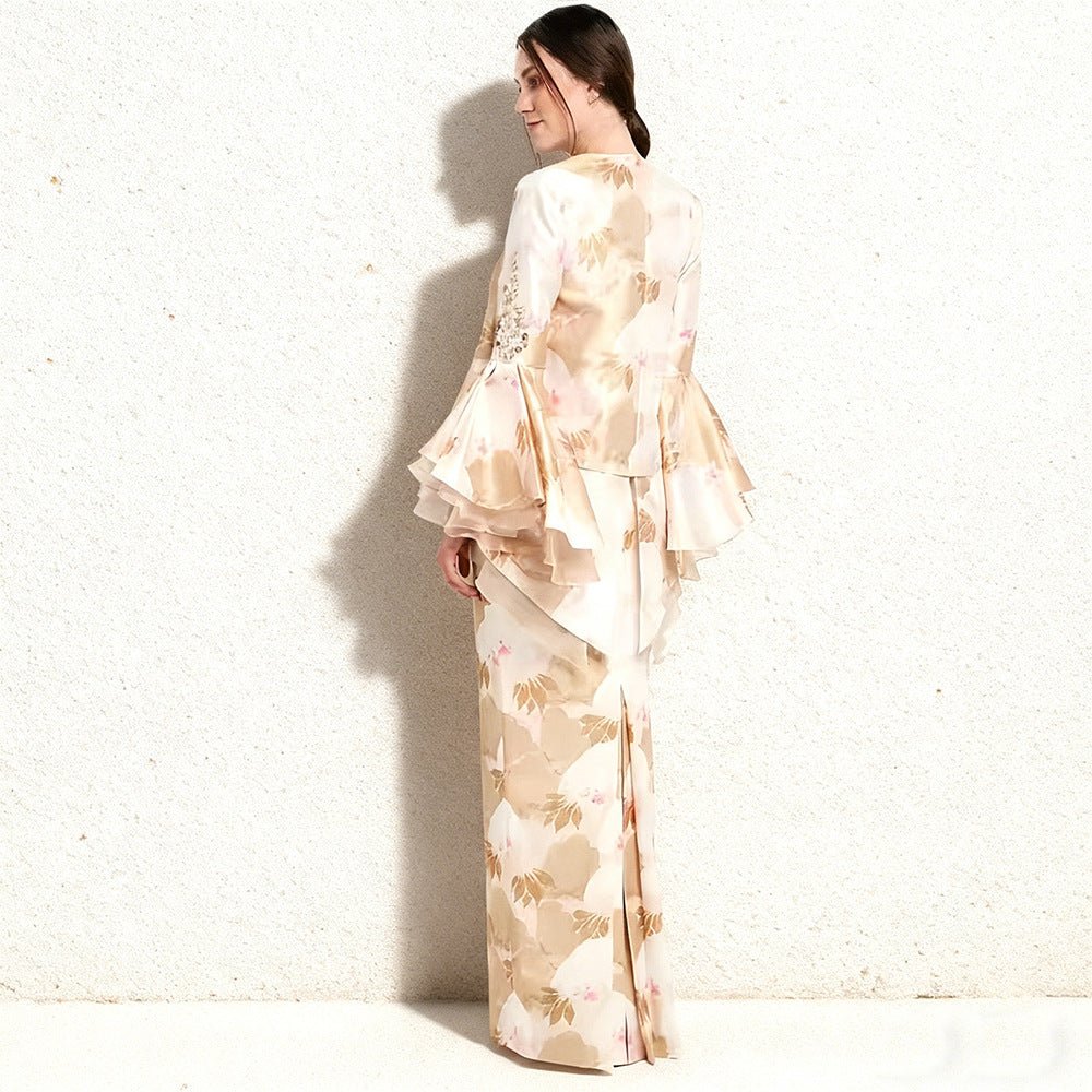 Elegant Layered Ruffle Outfit(MS266) - Mariam's Collection