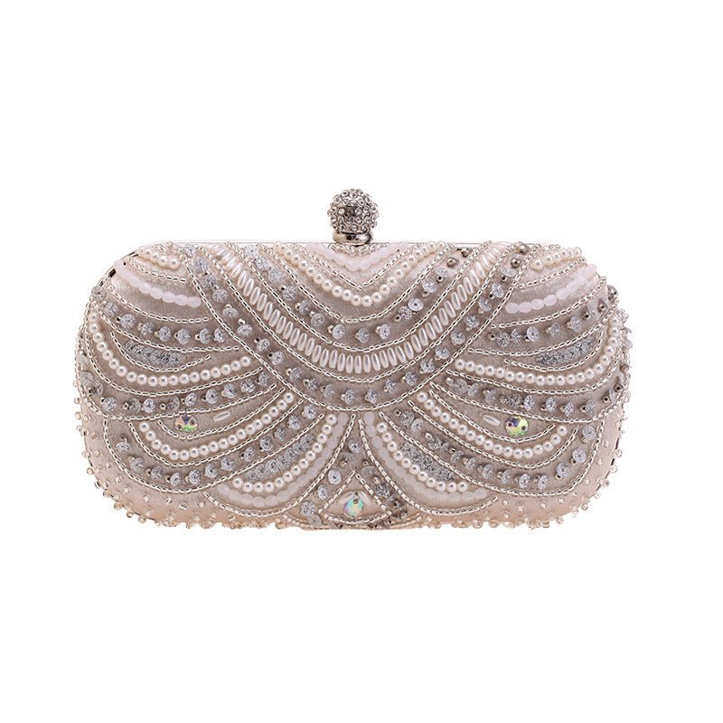 Elegant Pearl - Embellished Clutch Evening Bag for Weddings & Parties (MAC278) - Mariam's Collection