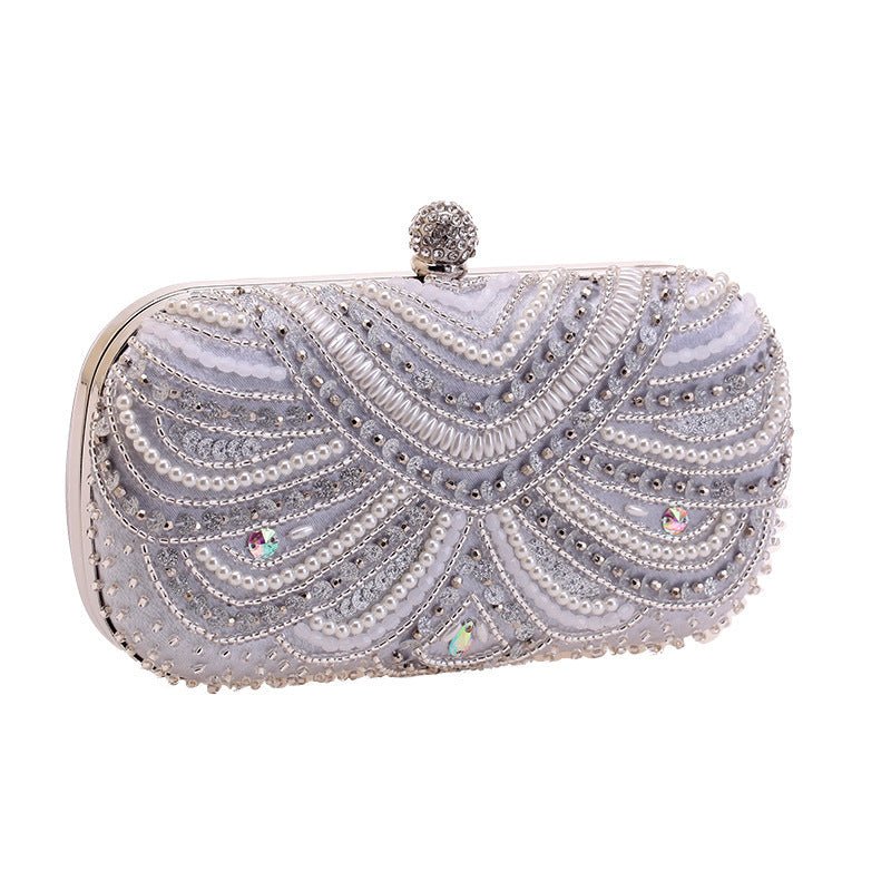 Elegant Pearl - Embellished Clutch Evening Bag for Weddings & Parties (MAC278) - Mariam's Collection