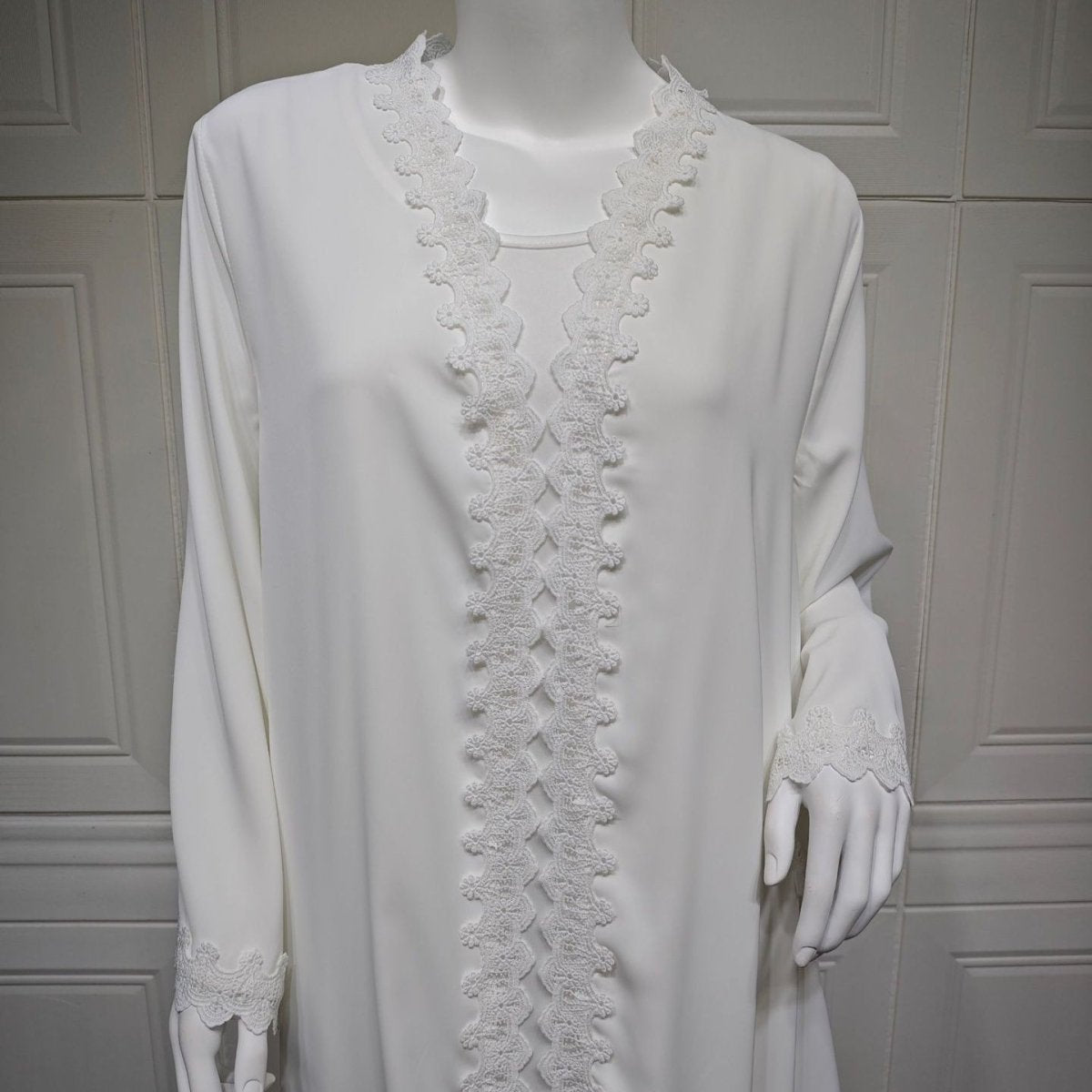 Elegant Prayer Dress with Floral Lace Detail(MOA285) - Mariam's Collection