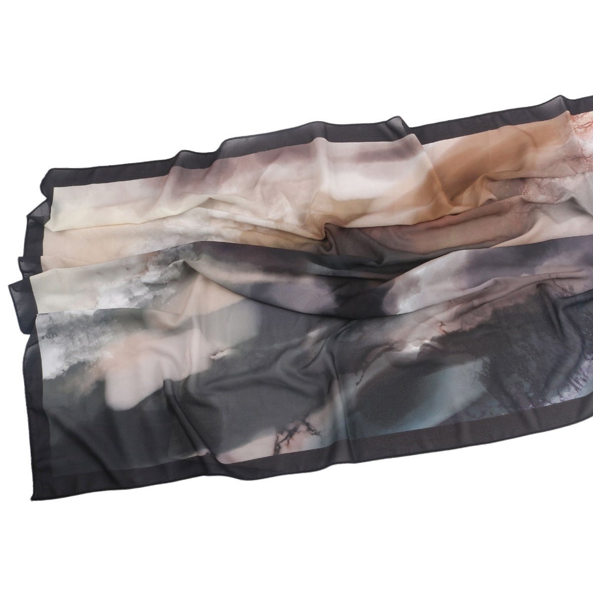 Elegant Printed Chiffon Hijab Scarf Bohemian Style Breathable Sun Protection Wrap (MH136) - Mariam's Collection