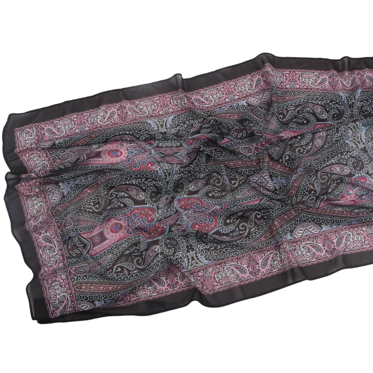 Elegant Printed Chiffon Hijab Scarf Bohemian Style Breathable Sun Protection Wrap (MH136) - Mariam's Collection