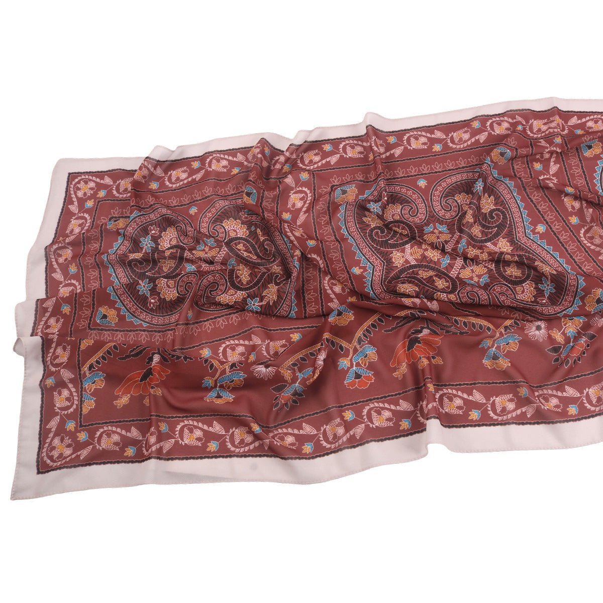 Elegant Printed Chiffon Hijab Scarf Bohemian Style Breathable Sun Protection Wrap (MH136) - Mariam's Collection