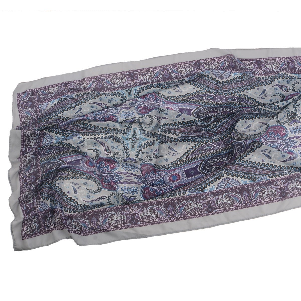 Elegant Printed Chiffon Hijab Scarf Bohemian Style Breathable Sun Protection Wrap (MH136) - Mariam's Collection