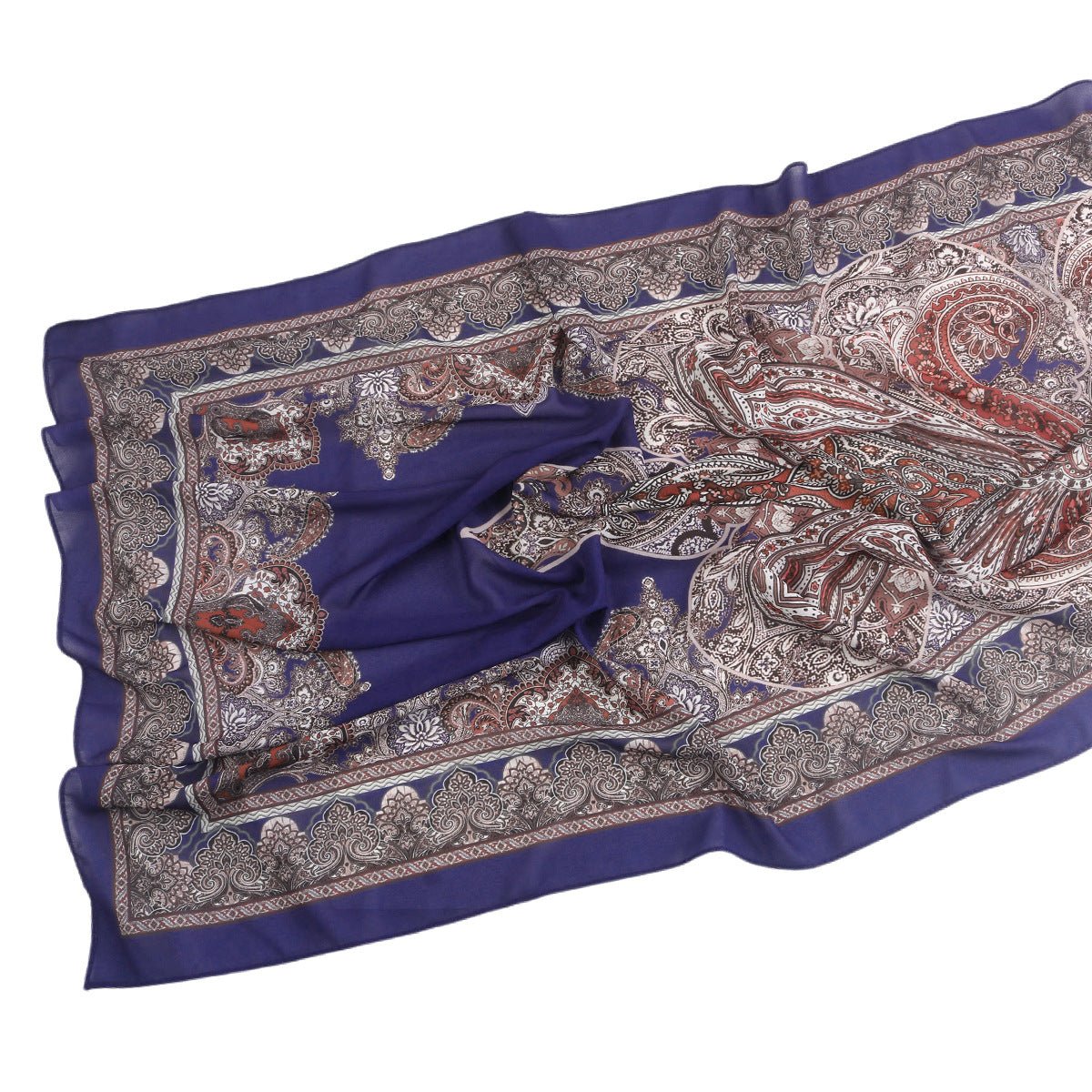 Elegant Printed Chiffon Hijab Scarf Bohemian Style Breathable Sun Protection Wrap (MH136) - Mariam's Collection