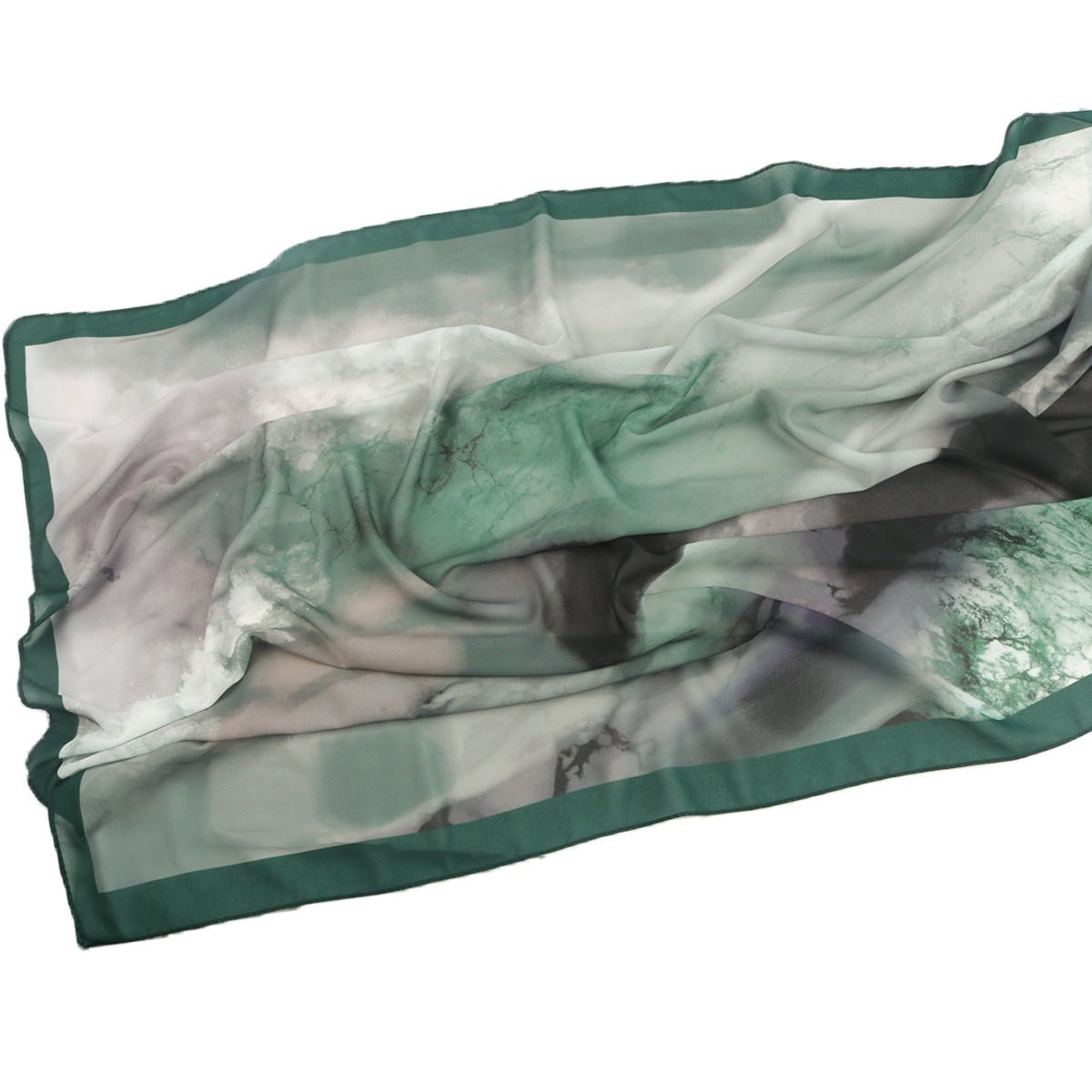 Elegant Printed Chiffon Hijab Scarf Bohemian Style Breathable Sun Protection Wrap (MH136) - Mariam's Collection