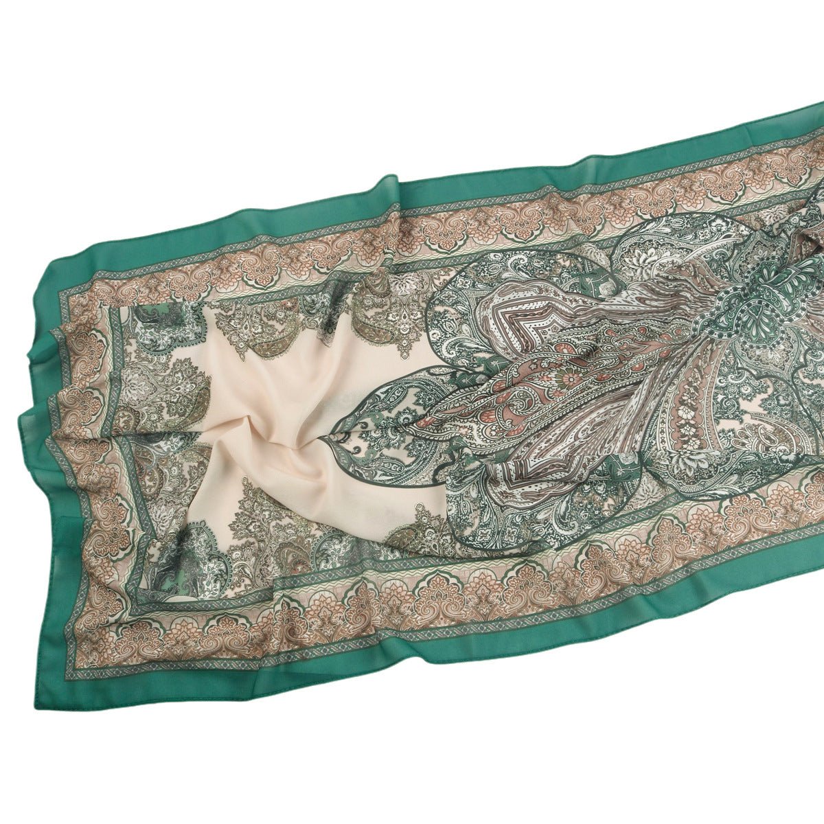 Elegant Printed Chiffon Hijab Scarf Bohemian Style Breathable Sun Protection Wrap (MH136) - Mariam's Collection