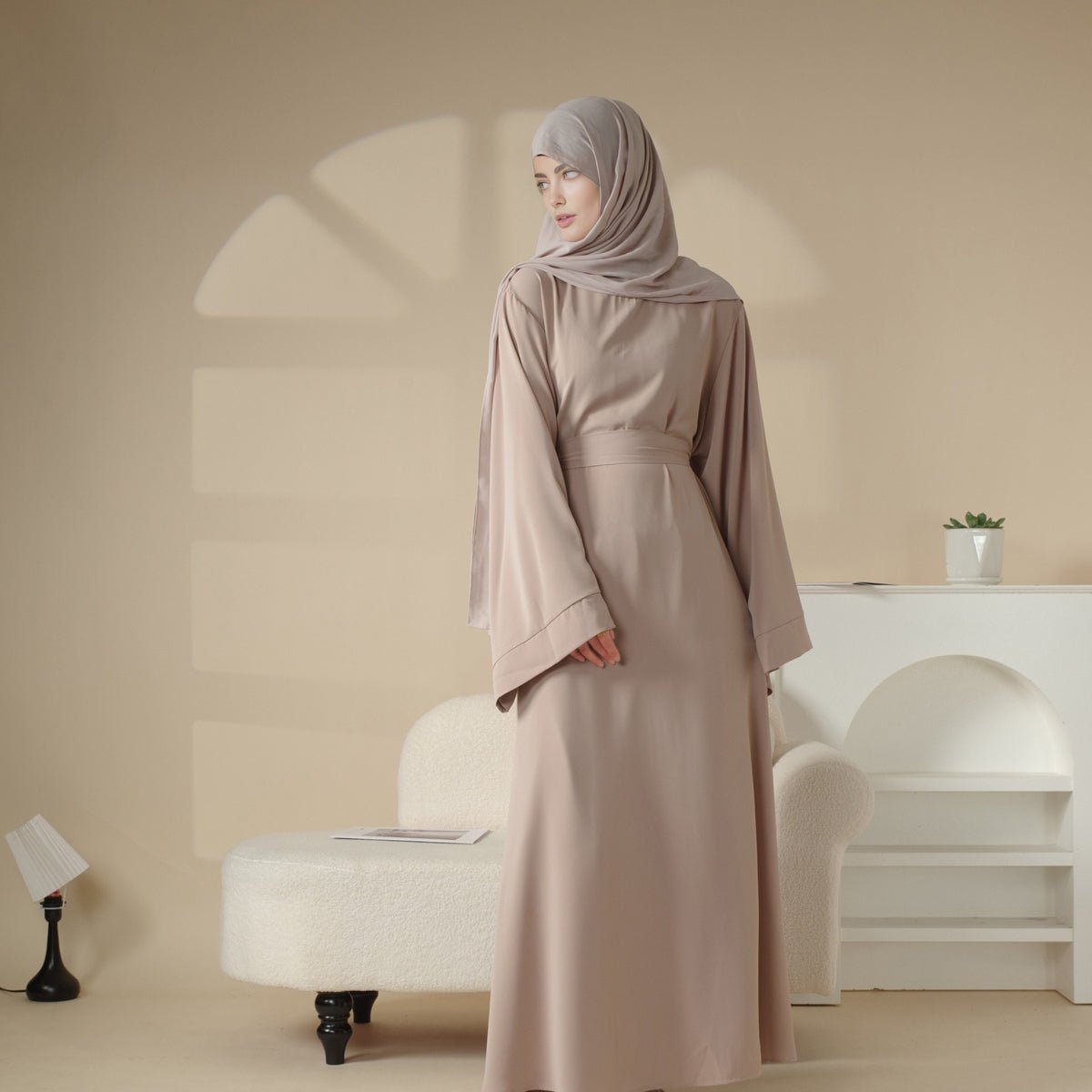 Elegant Solid Color Abaya For Muslimahs (MA036) - Mariam's Collection
