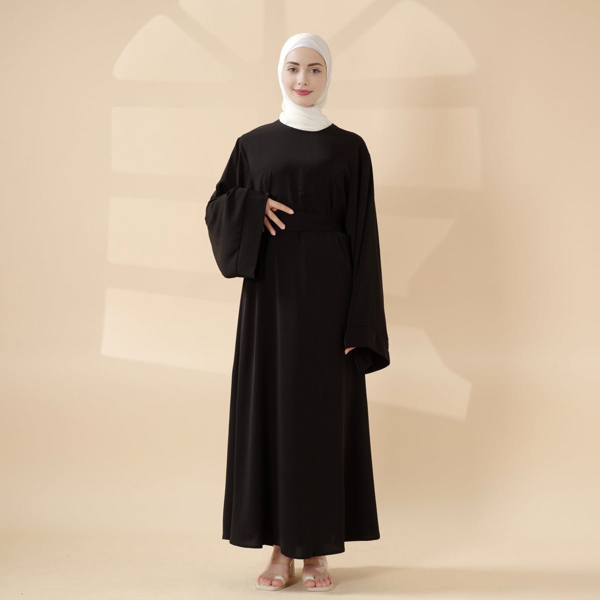 Elegant Solid Color Abaya For Muslimahs (MA036) - Mariam's Collection