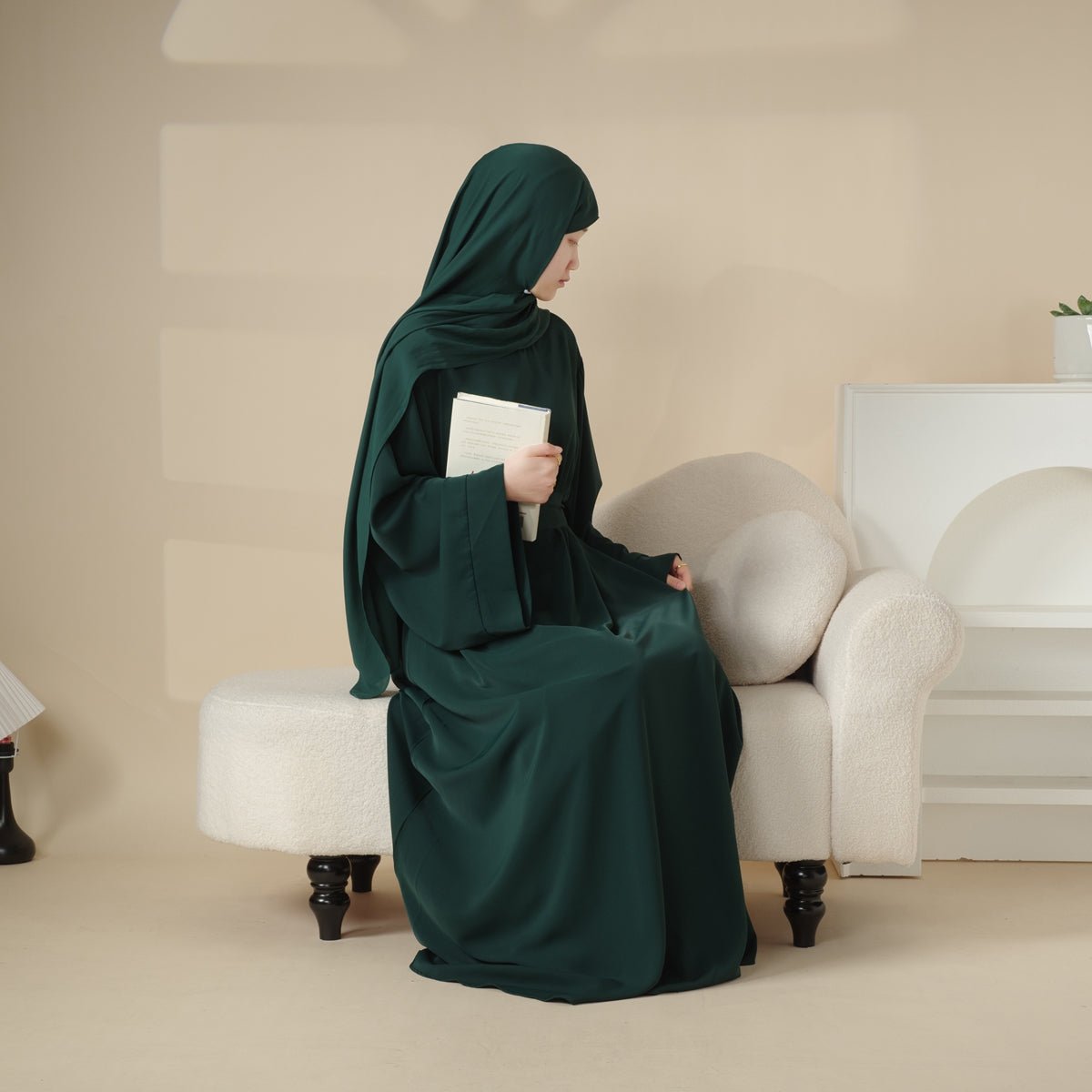 Elegant Solid Color Abaya For Muslimahs (MA036) - Mariam's Collection