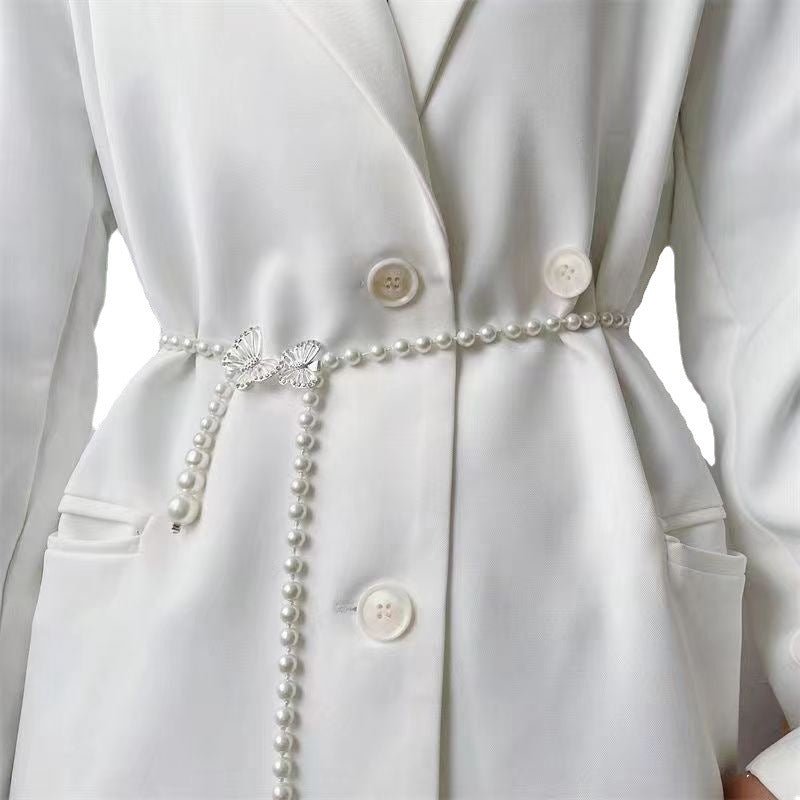 Elegant Versatile Pearl Cascade Waist Belt (MAC349) - Mariam's Collection