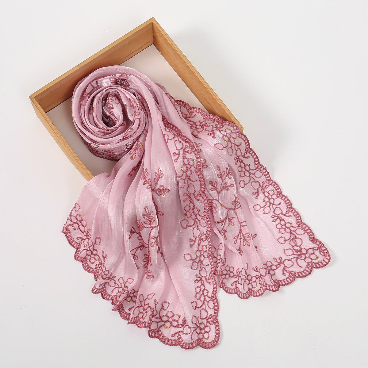 Embroidered Sequin Shimmer Hijab Scarf(MH248) - Mariam's Collection