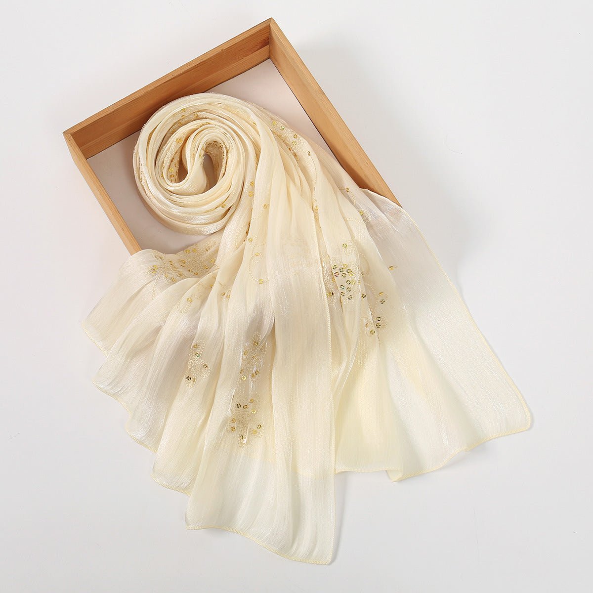 Embroidered Sequin Shimmer Hijab Scarf(MH248) - Mariam's Collection