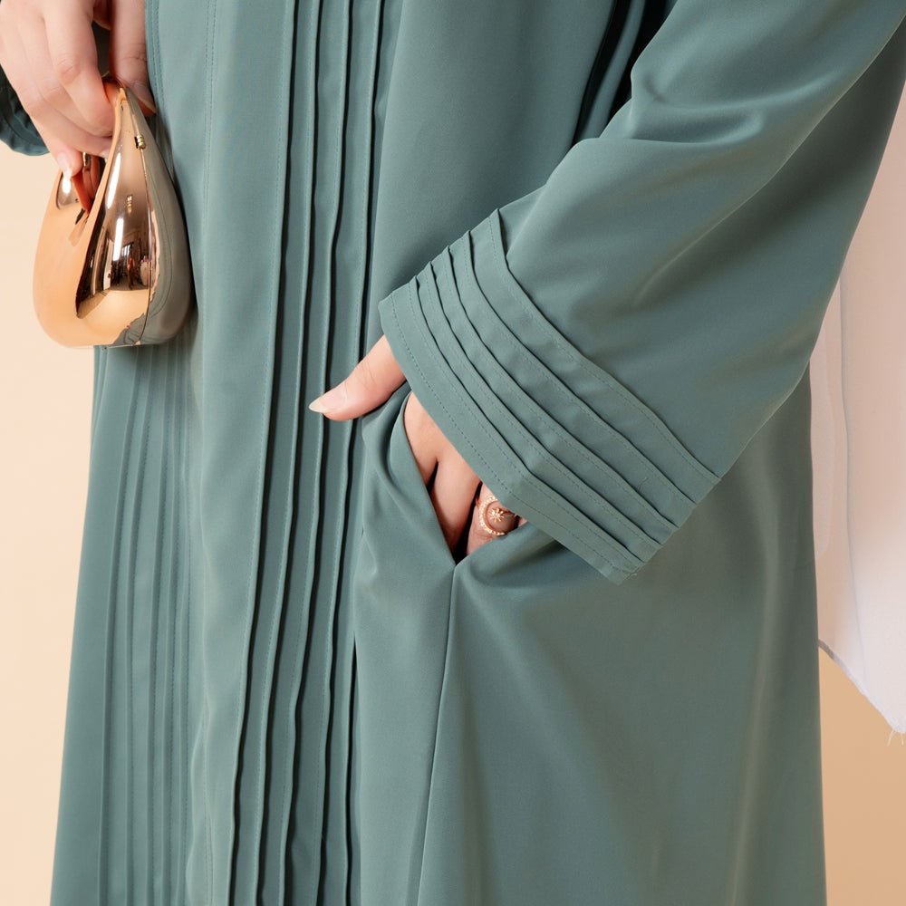 Essence Pleated Abaya – Sandstone Beige(MA254) - Mariam's Collection