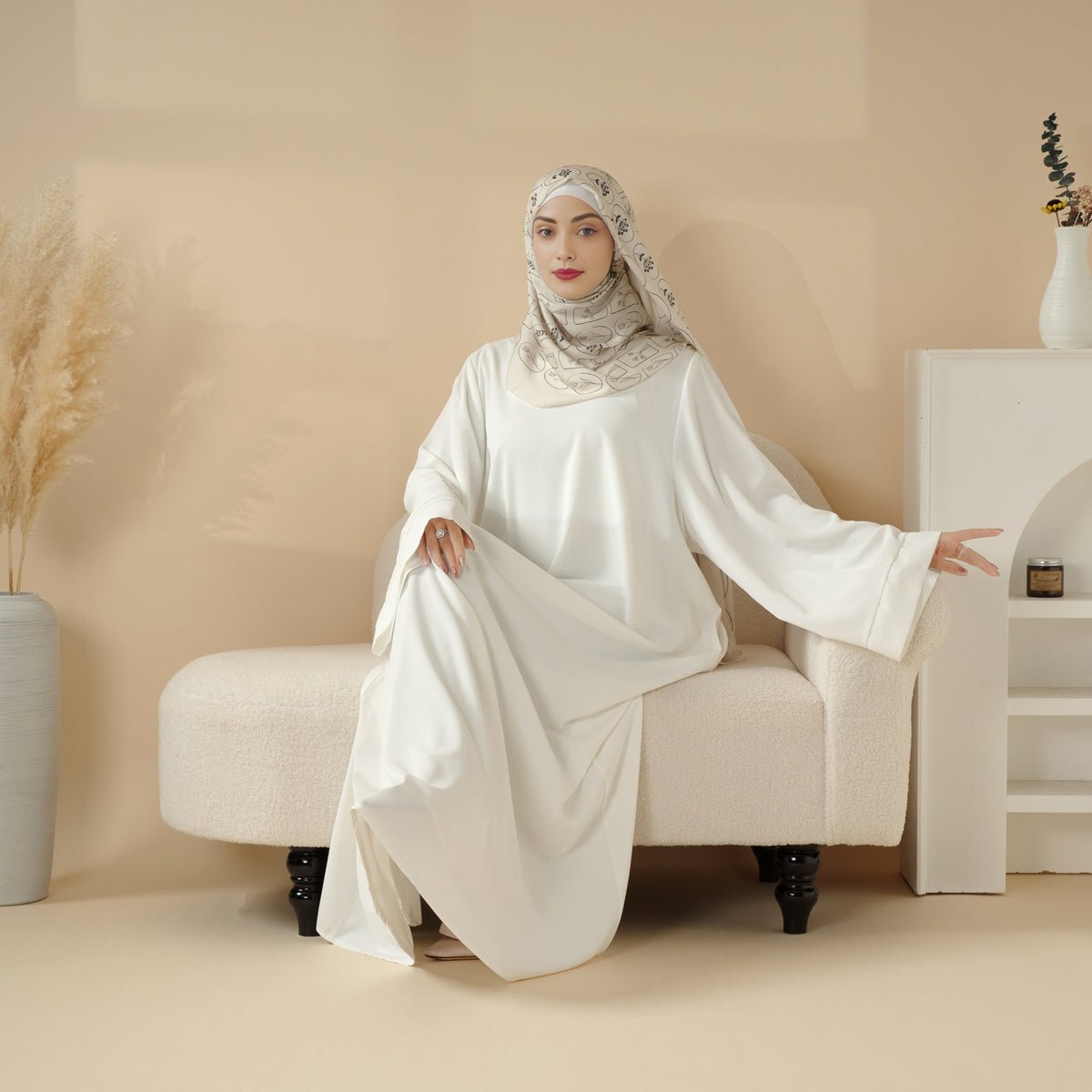 Essential Premium Loose Fit Abaya 2 - Piece Set with Versatile Pockets (MA120) - Mariam's Collection