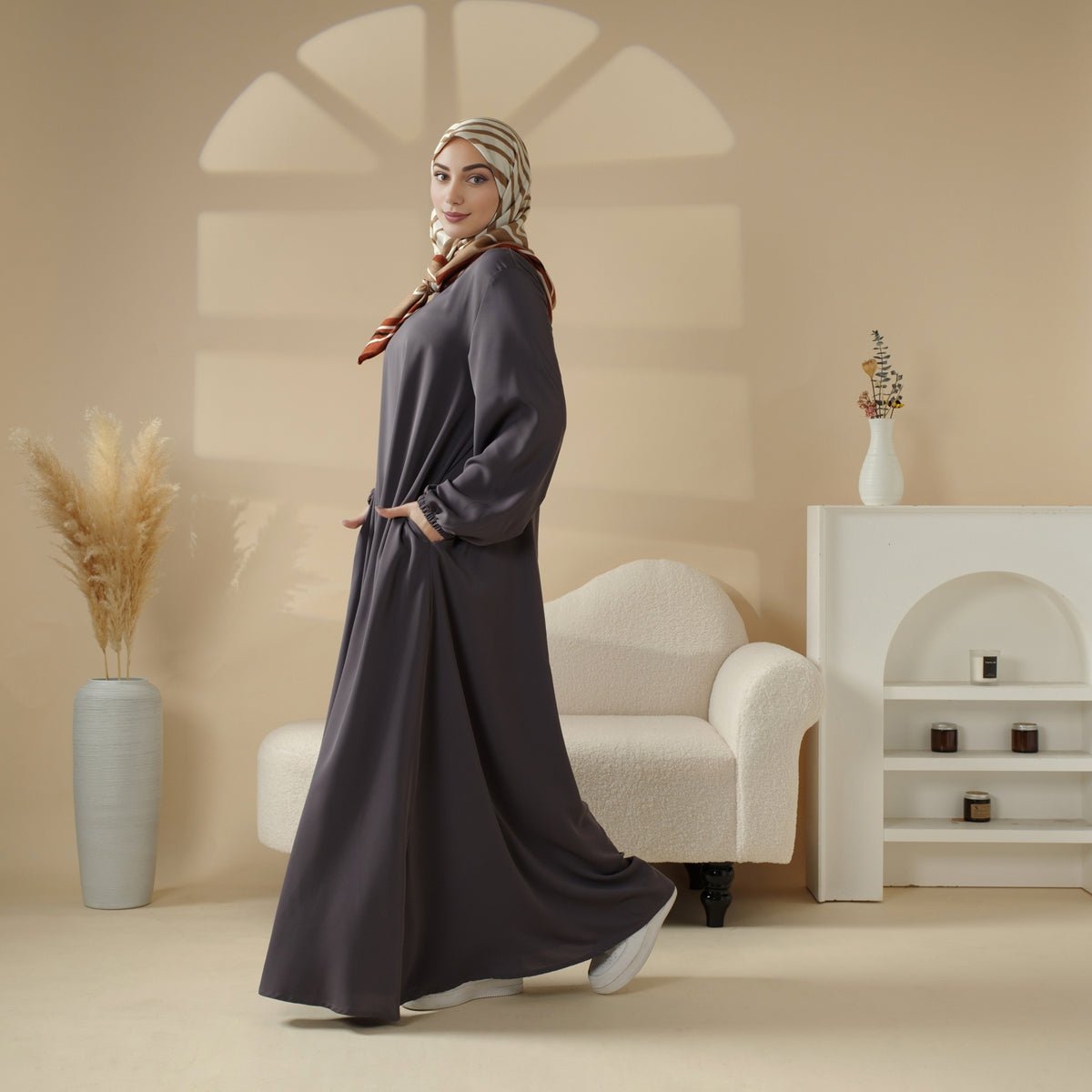 Essential Premium Versatile Pockets Umbrella Cut Abaya (MA113) - Mariam's Collection