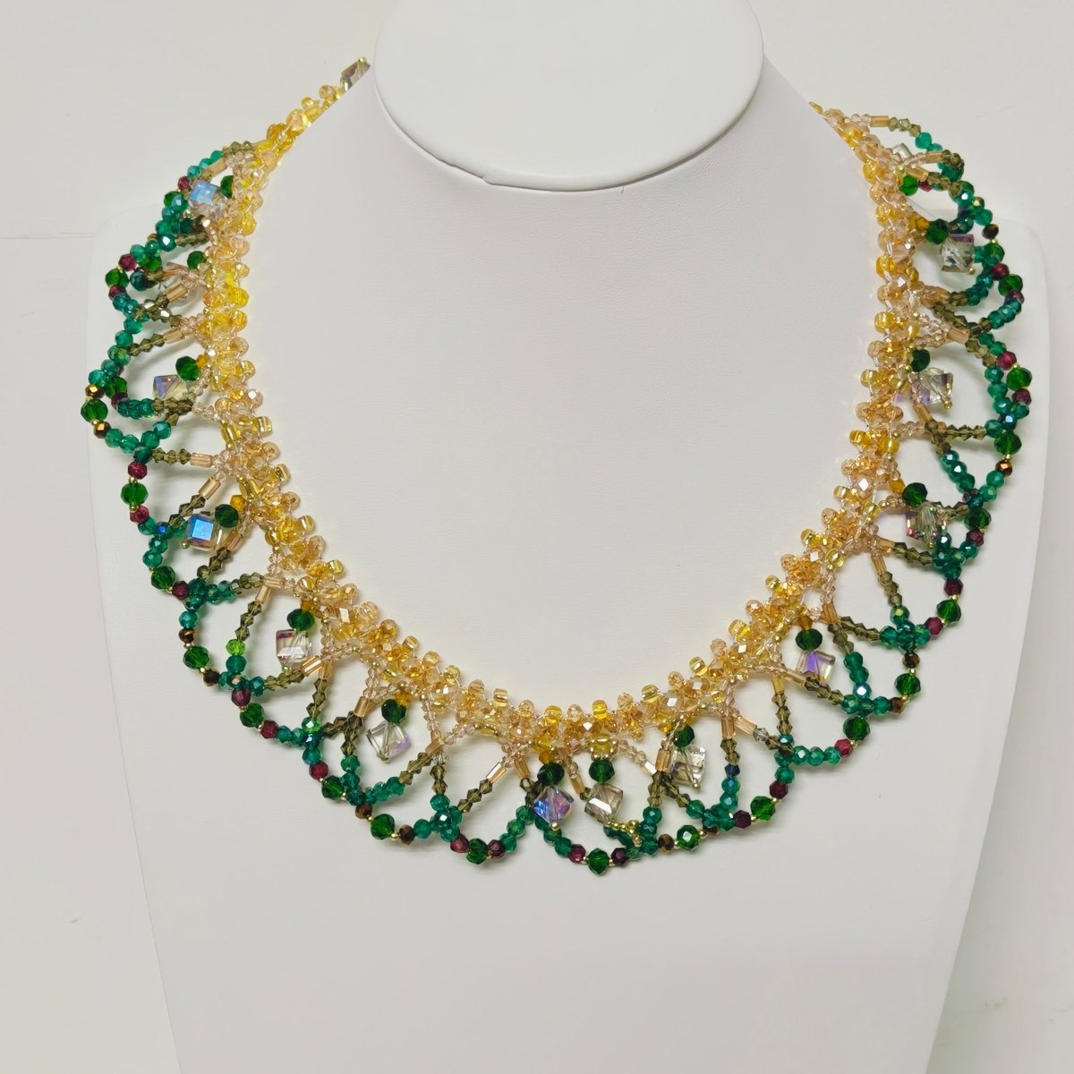 Exquisite Handmade Woven Luminescence Beaded Necklace (MAC343) - Mariam's Collection
