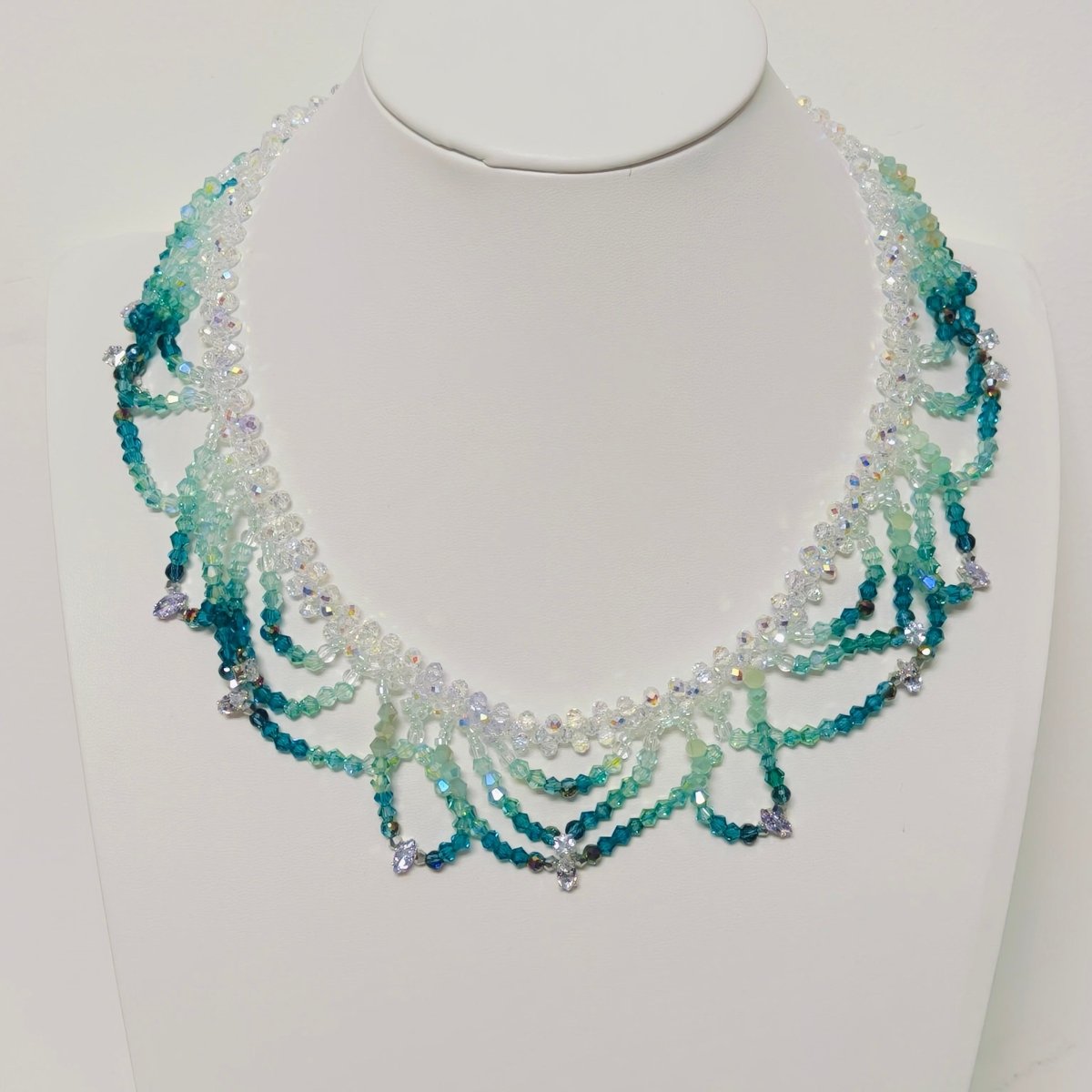 Exquisite Handmade Woven Luminescence Beaded Necklace (MAC343) - Mariam's Collection
