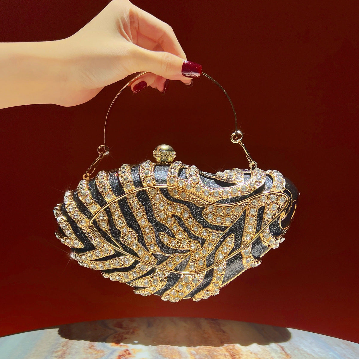 Exquisite Vintage Rhinestone Evening Clutch Bag - Luxury Statement Top-Handle Purse & Shoulder Crossbody for Parties & Weddings(MAC492) - Mariam's Collection