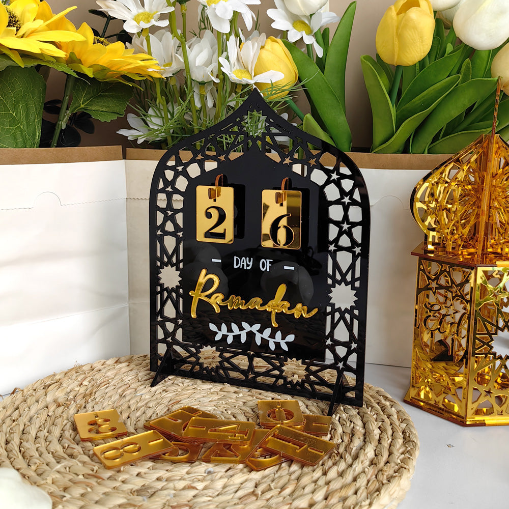 Festive Home Craft Ornament Ramadan Countdown Acrylic Tabletop Decor (MAC403)