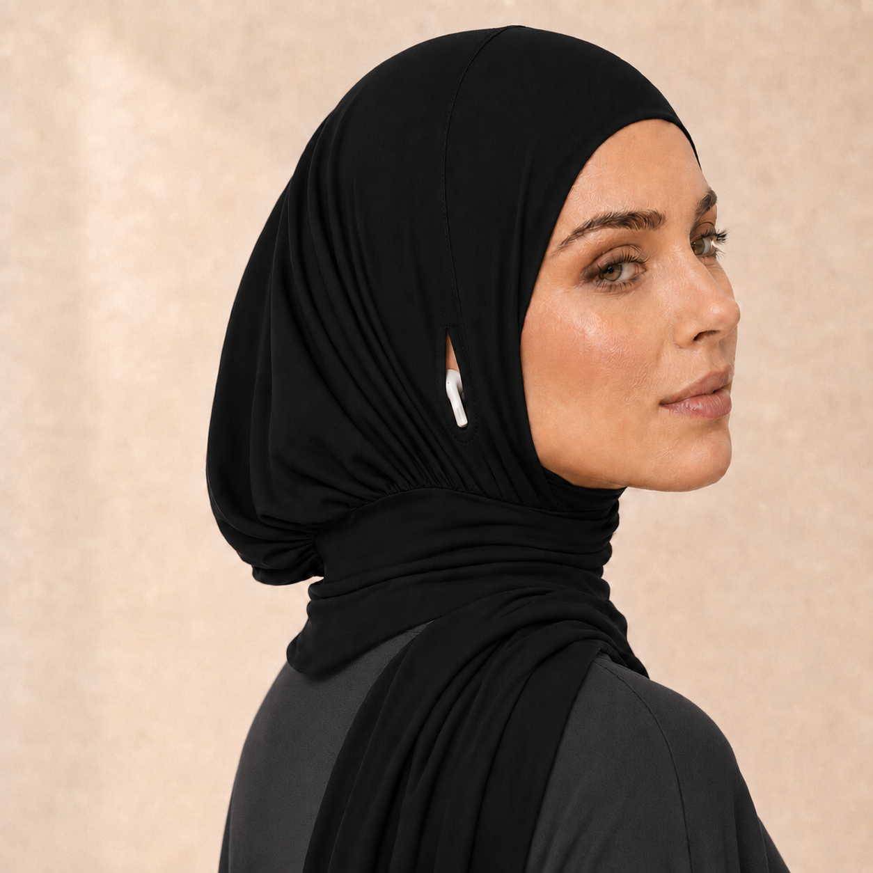 Instant Hijab | Snap-Close, Ohrhörer-freundlich, Baumwoll-Modal (MH225)