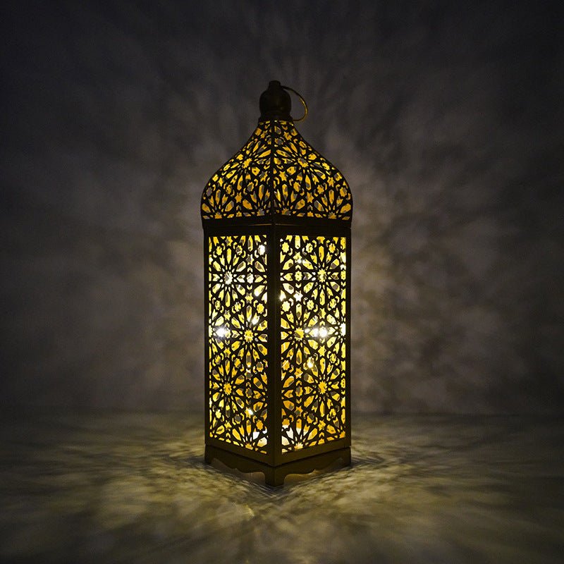 Festive Home Craft Decor Ramadan Hollow Moroccan Iron Lantern (MAC402) - Mariam's Collection