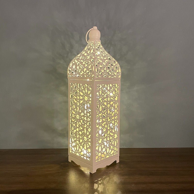 Festive Home Craft Decor Ramadan Hollow Moroccan Iron Lantern (MAC402) - Mariam's Collection