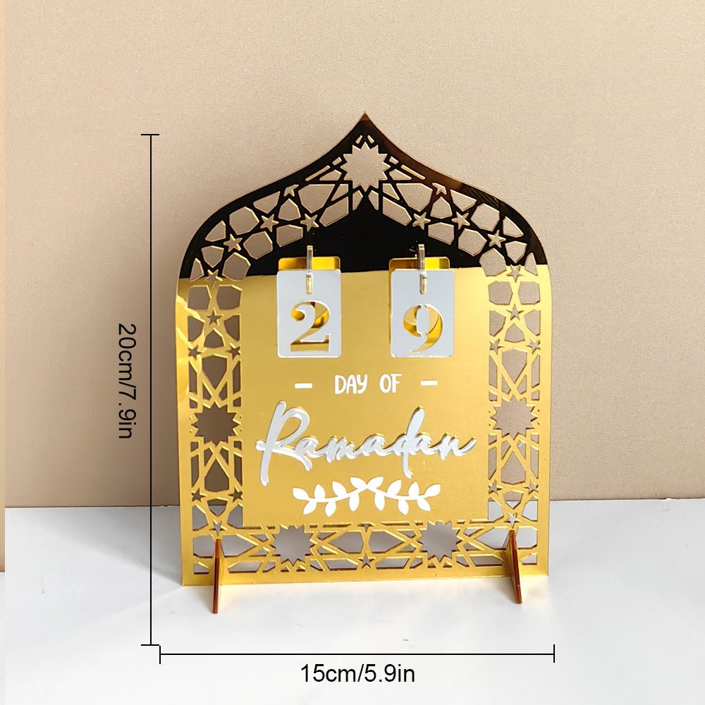 Festive Home Craft Ornament Ramadan Countdown Acrylic Tabletop Decor (MAC403) - Mariam's Collection
