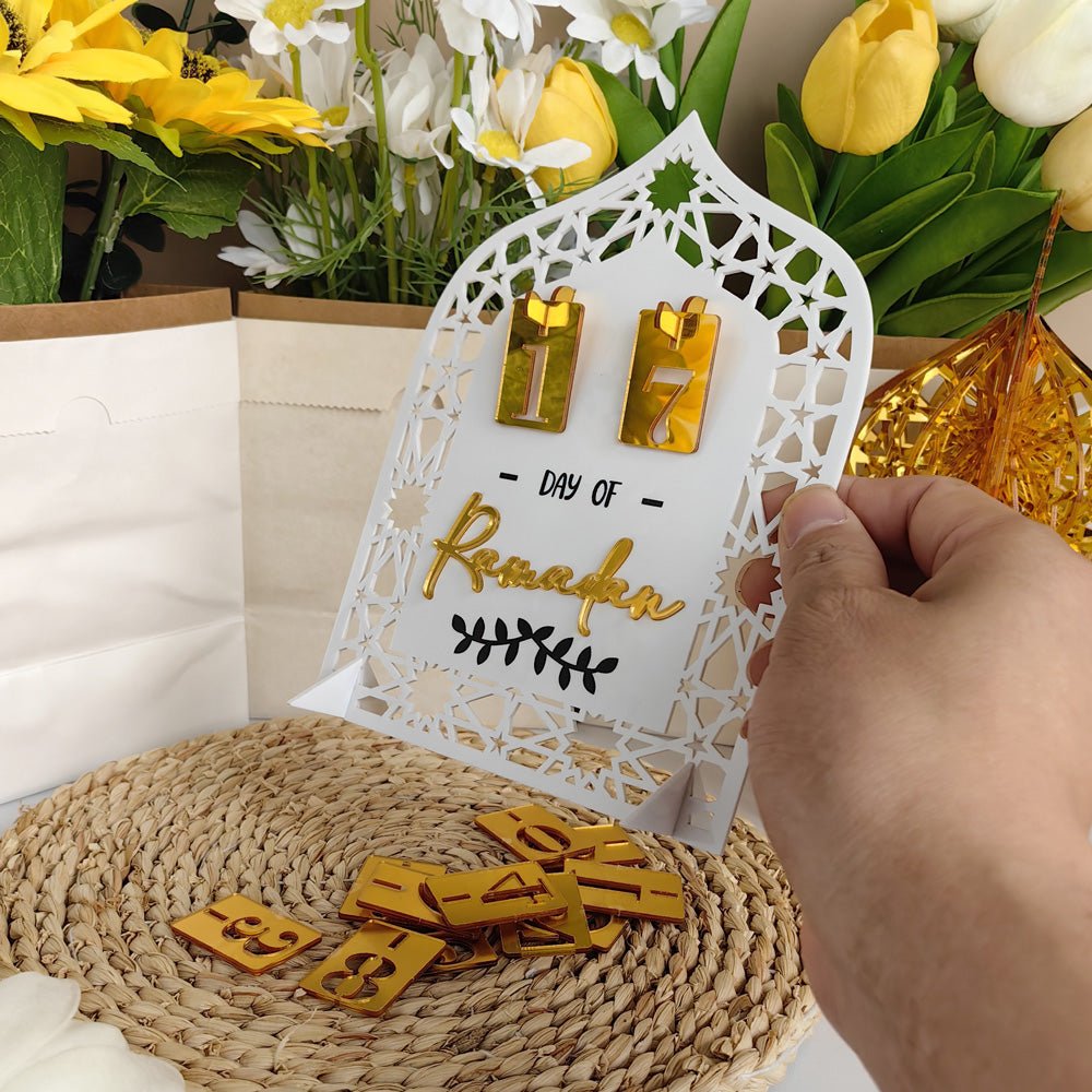 Festive Home Craft Ornament Ramadan Countdown Acrylic Tabletop Decor (MAC403) - Mariam's Collection