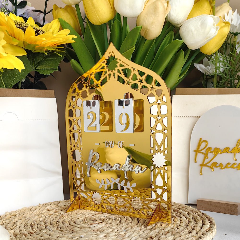 Festive Home Craft Ornament Ramadan Countdown Acrylic Tabletop Decor (MAC403) - Mariam's Collection