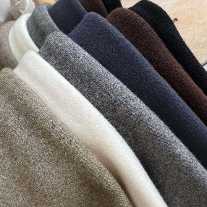 Fleece - Lined Knit Midi Skirt with Side Slit(MS207) - Mariam's Collection