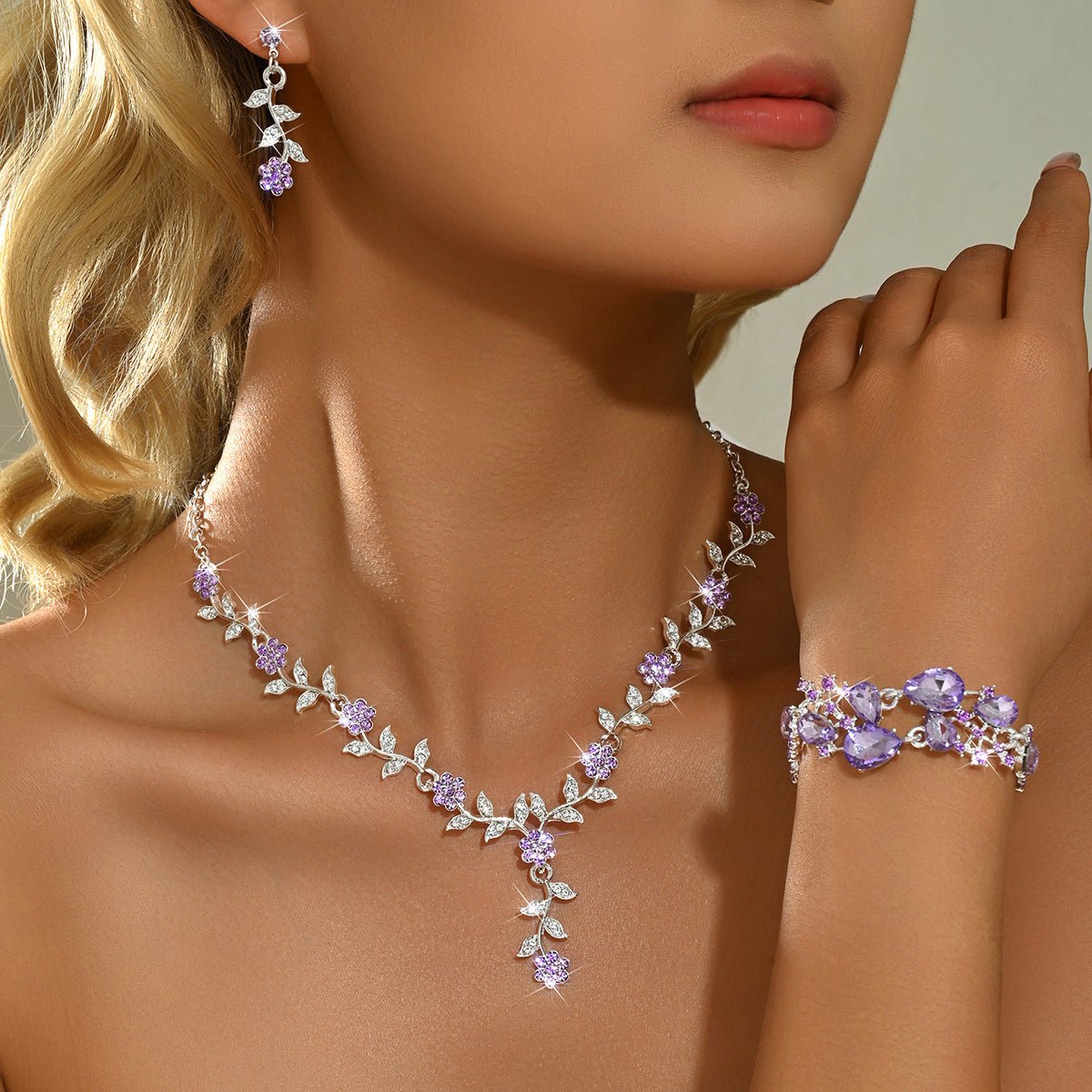 Floral Bridal Jewelry Set for Women(MAC444) - Mariam's Collection