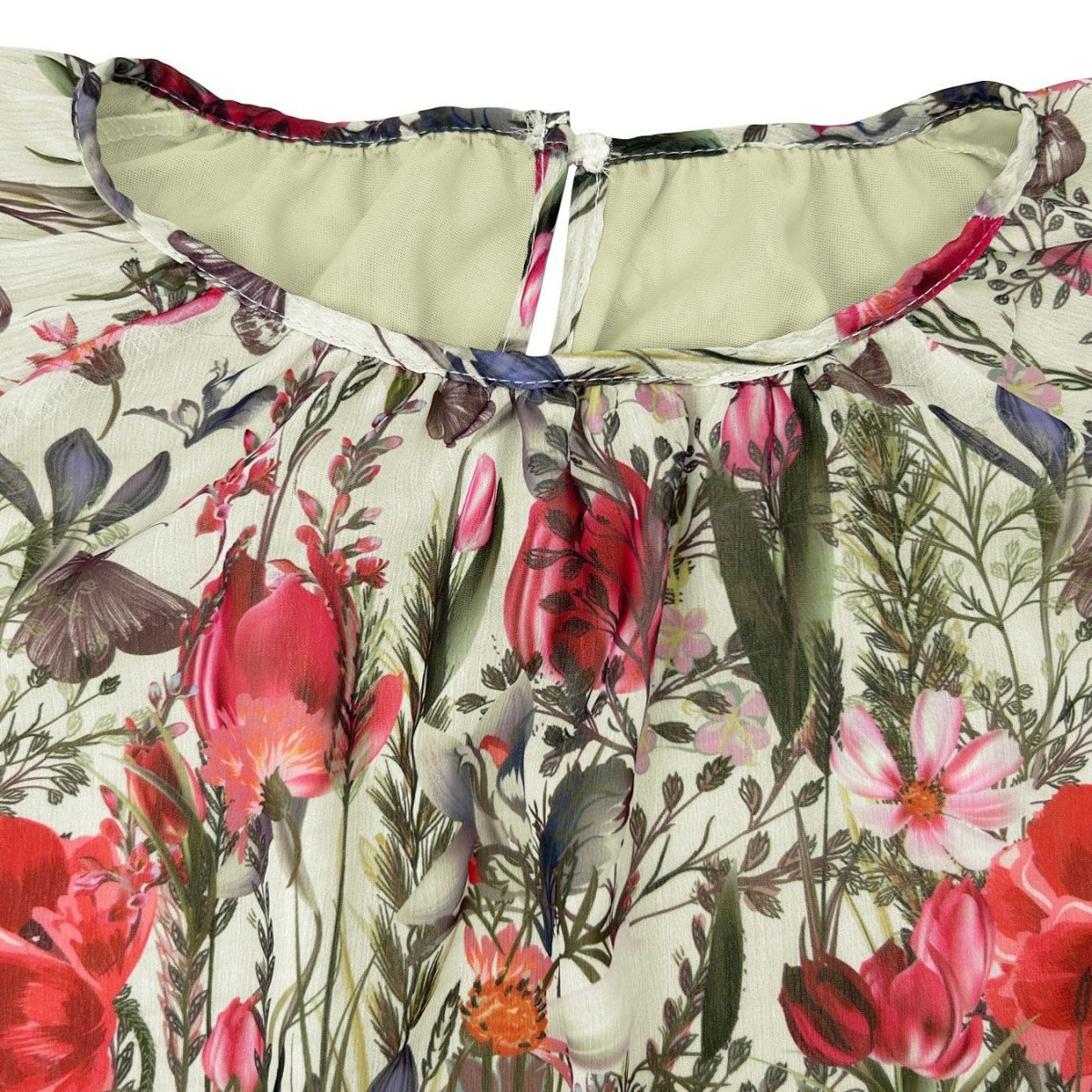 Floral Chiffon Dress(MA407) - Mariam's Collection