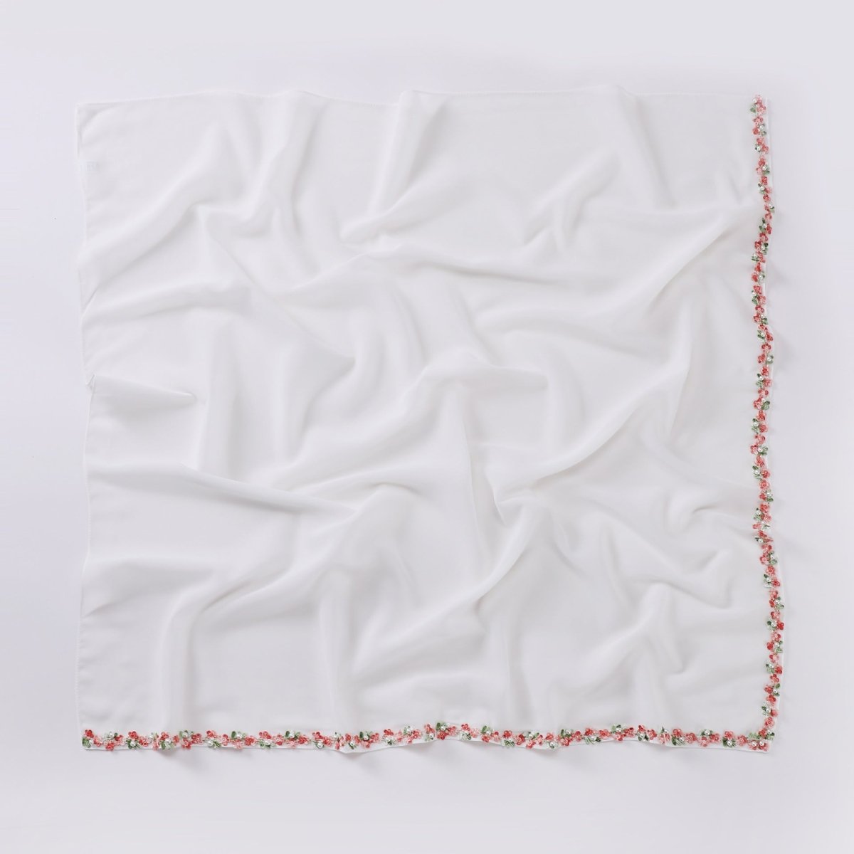 Floral Embellished Chiffon Hijab Scarf(MH221) - Mariam's Collection