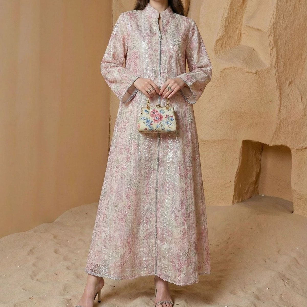 Floral Print Abaya(MA394) - Mariam's Collection