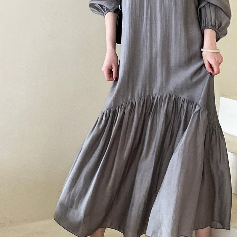 French-Inspired Ruffle Hem Maxi Dress(MS549) - Mariam's Collection