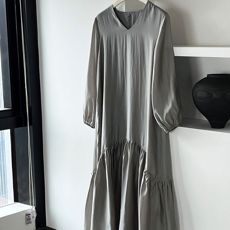 French-Inspired Ruffle Hem Maxi Dress(MS549) - Mariam's Collection
