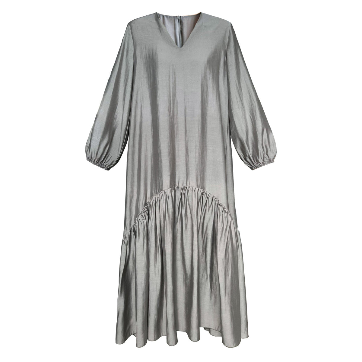 French-Inspired Ruffle Hem Maxi Dress(MS549) - Mariam's Collection