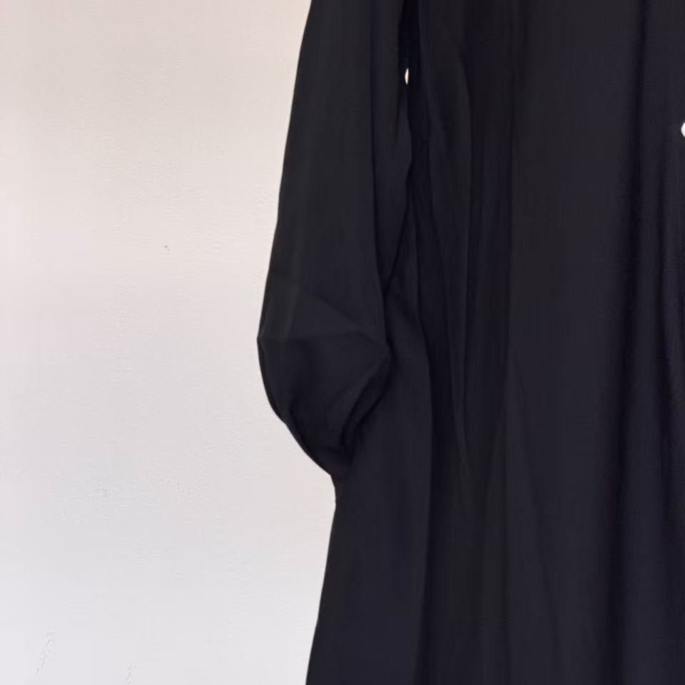 Full Button-Front Abaya Dress with Pockets - MP077 - Mariam's Collection