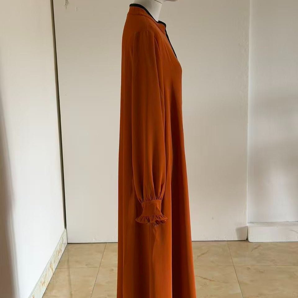 Full-Length Zip-Front Abaya with Pockets - MP069 - Mariam's Collection