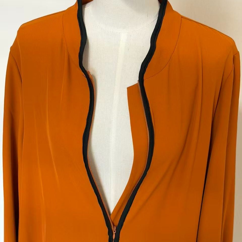 Full-Length Zip-Front Abaya with Pockets - MP069 - Mariam's Collection