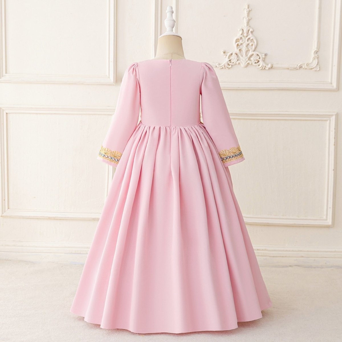 Girls Embroidered Kaftan Dress with Jeweled Belt(MKG021) - Mariam's Collection