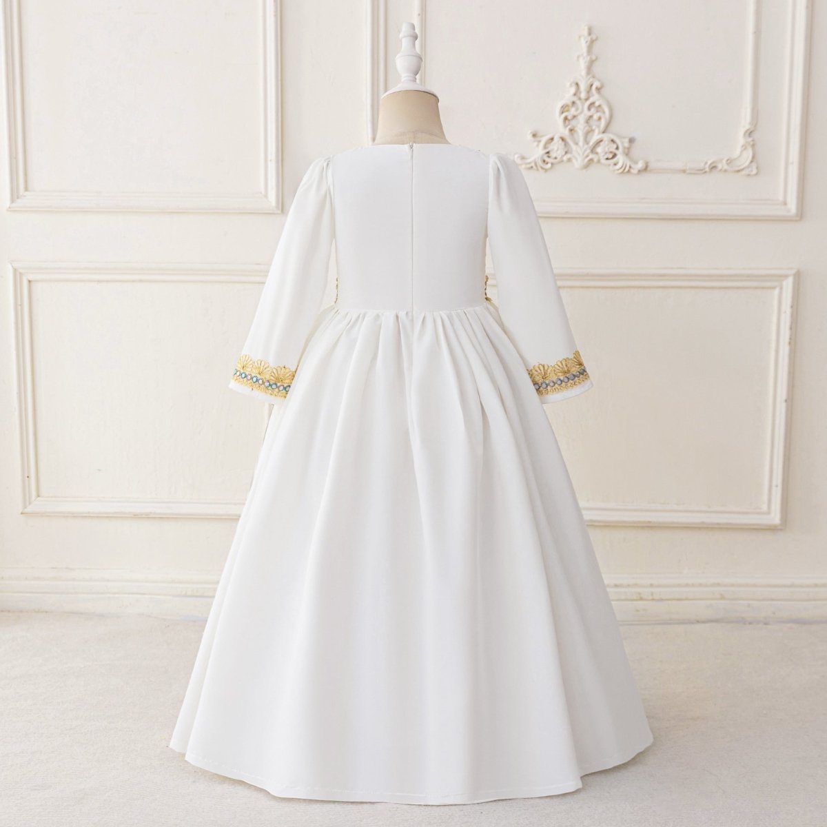 Girls Embroidered Kaftan Dress with Jeweled Belt(MKG021) - Mariam's Collection