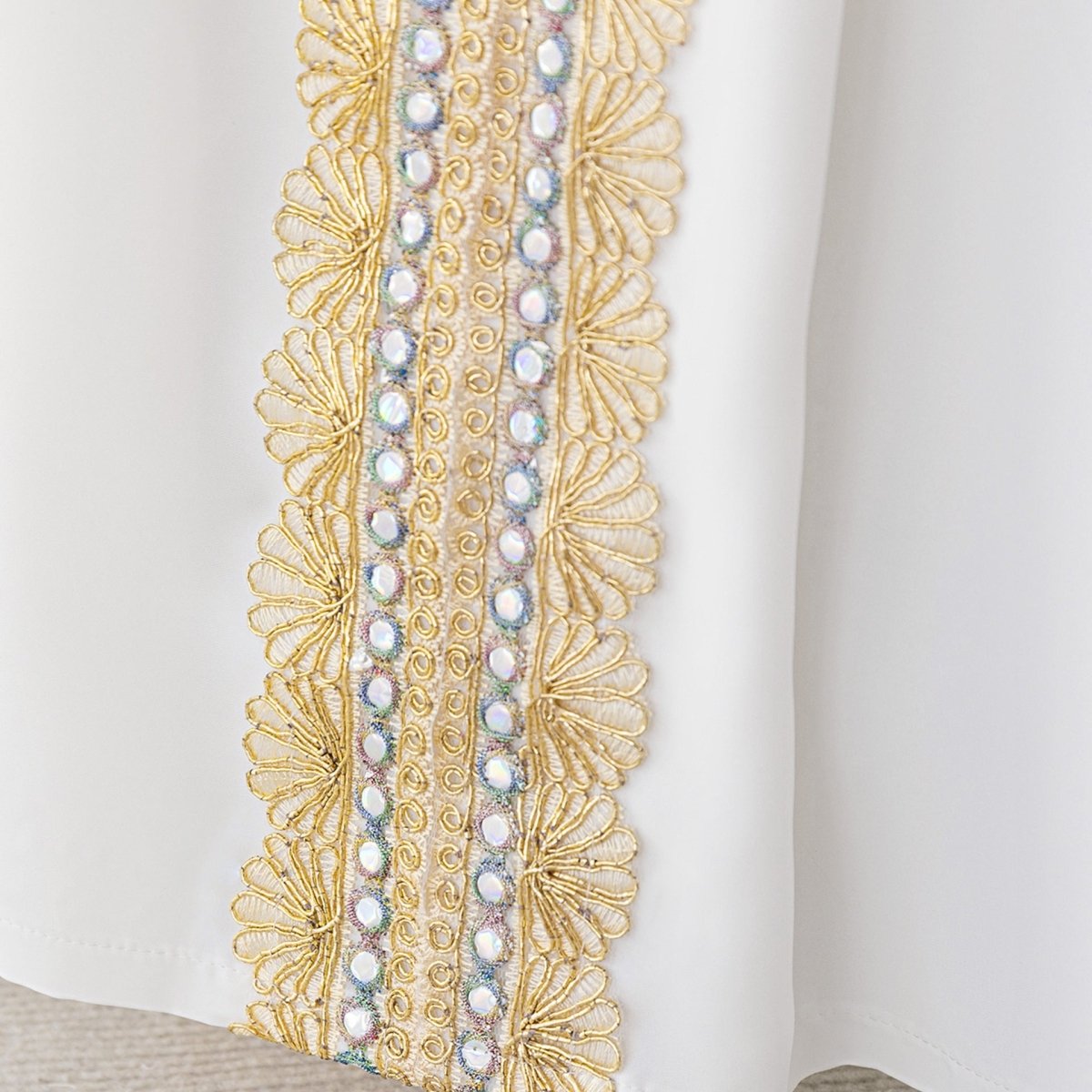 Girls Embroidered Kaftan Dress with Jeweled Belt(MKG021) - Mariam's Collection